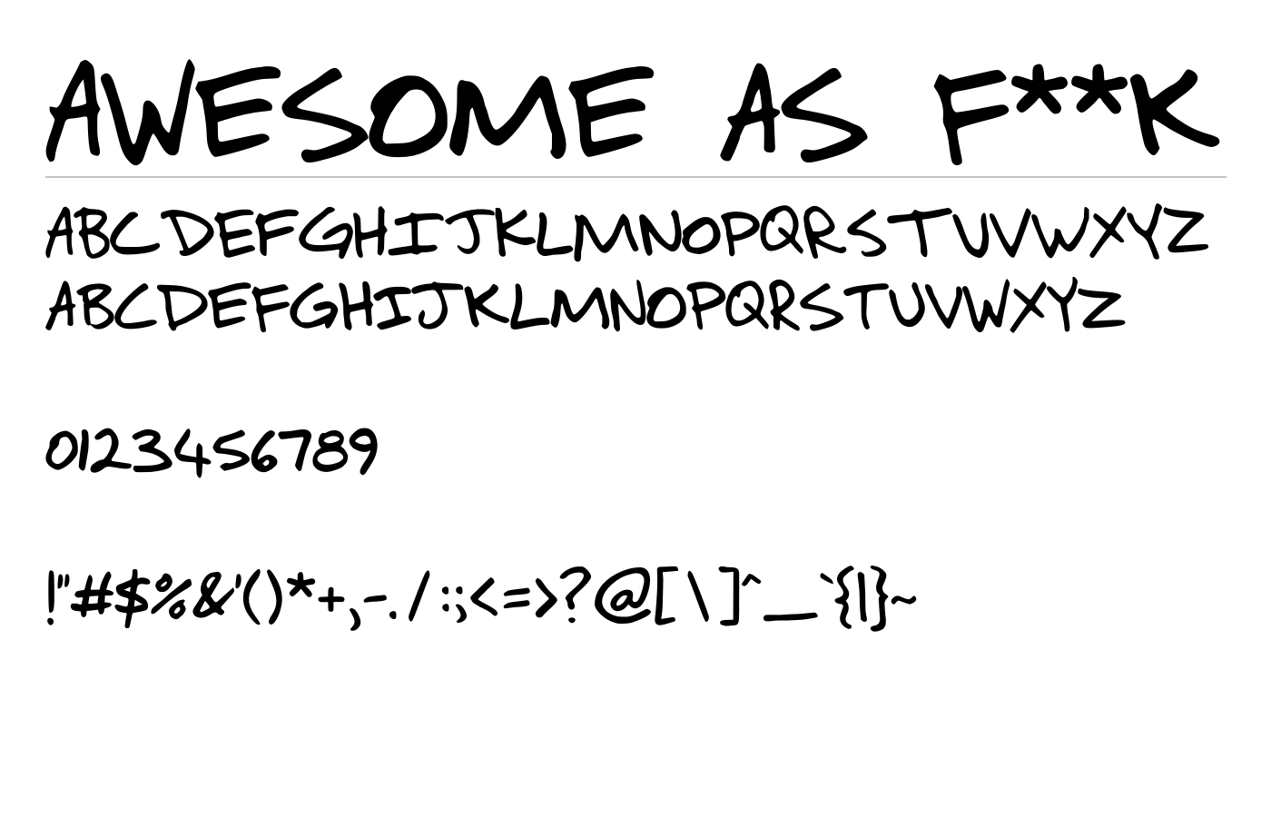 Awesome as f**k Font preview