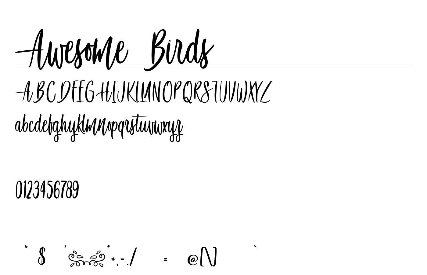 Awesome Birds Font preview