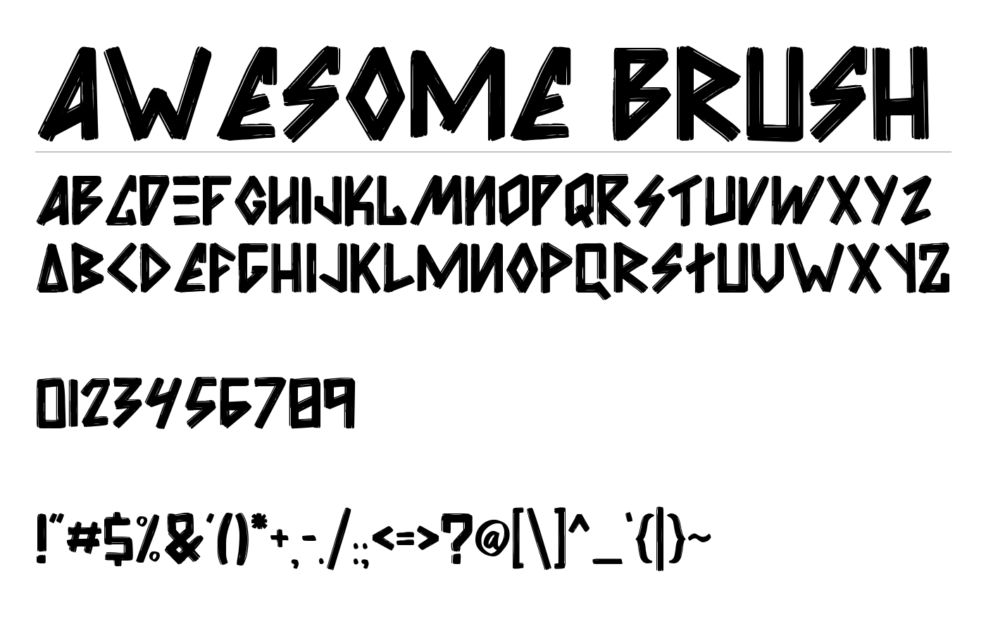 Awesome Brush Font preview
