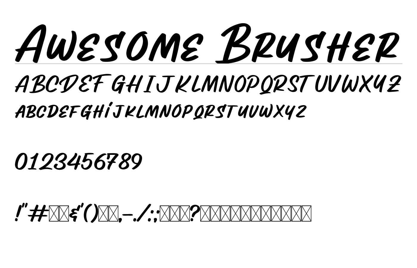 Awesome Brusher Font preview