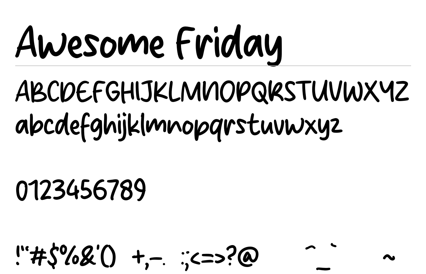 Awesome Friday Font preview
