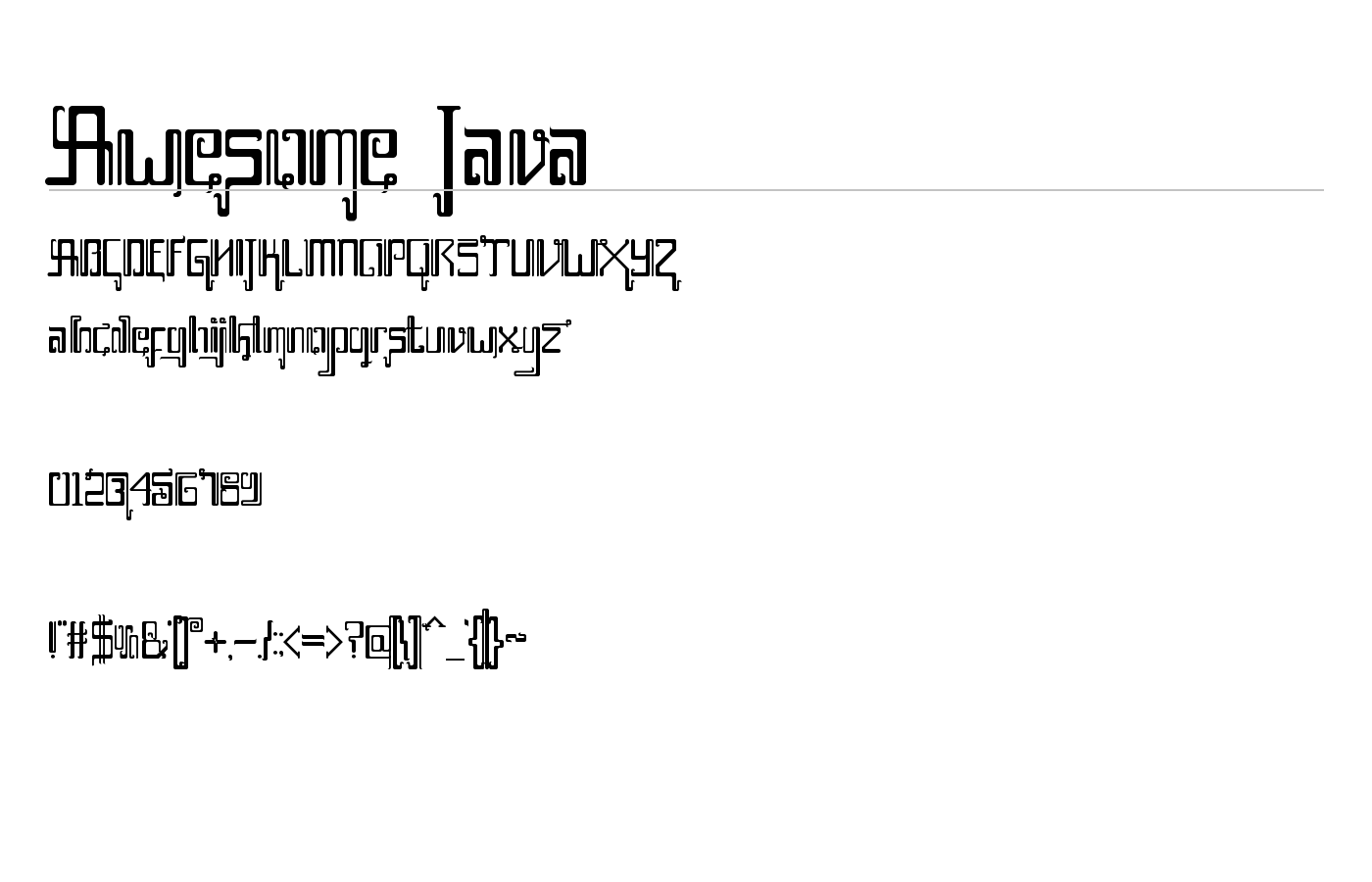 Awesome Java Font preview