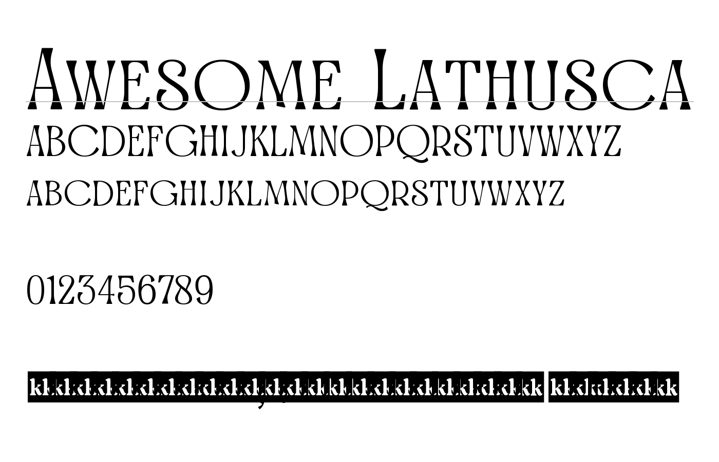 Awesome Lathusca Font preview