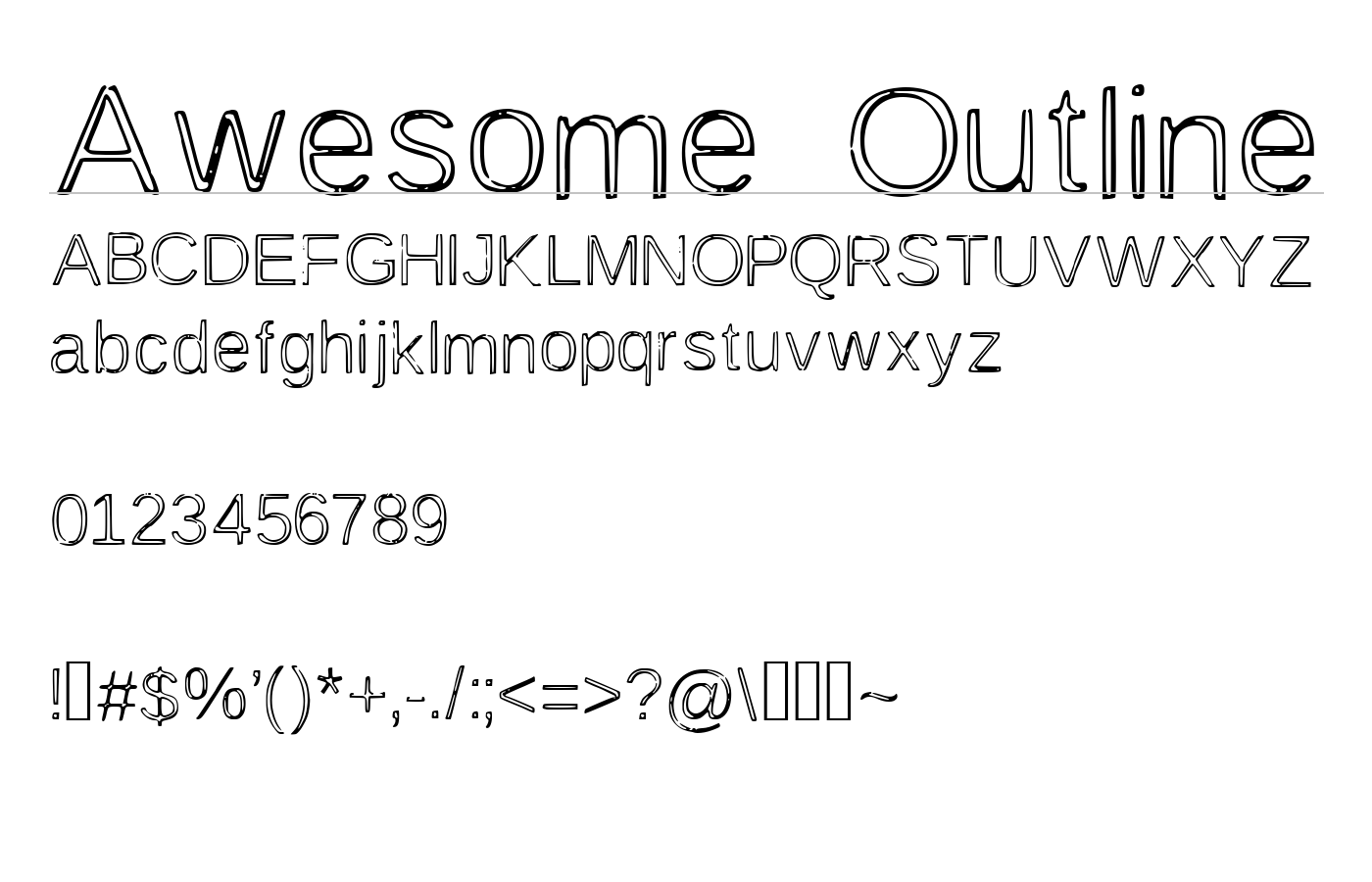 Awesome Outline Font preview
