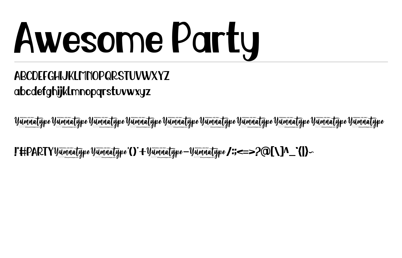 Awesome Party Font preview