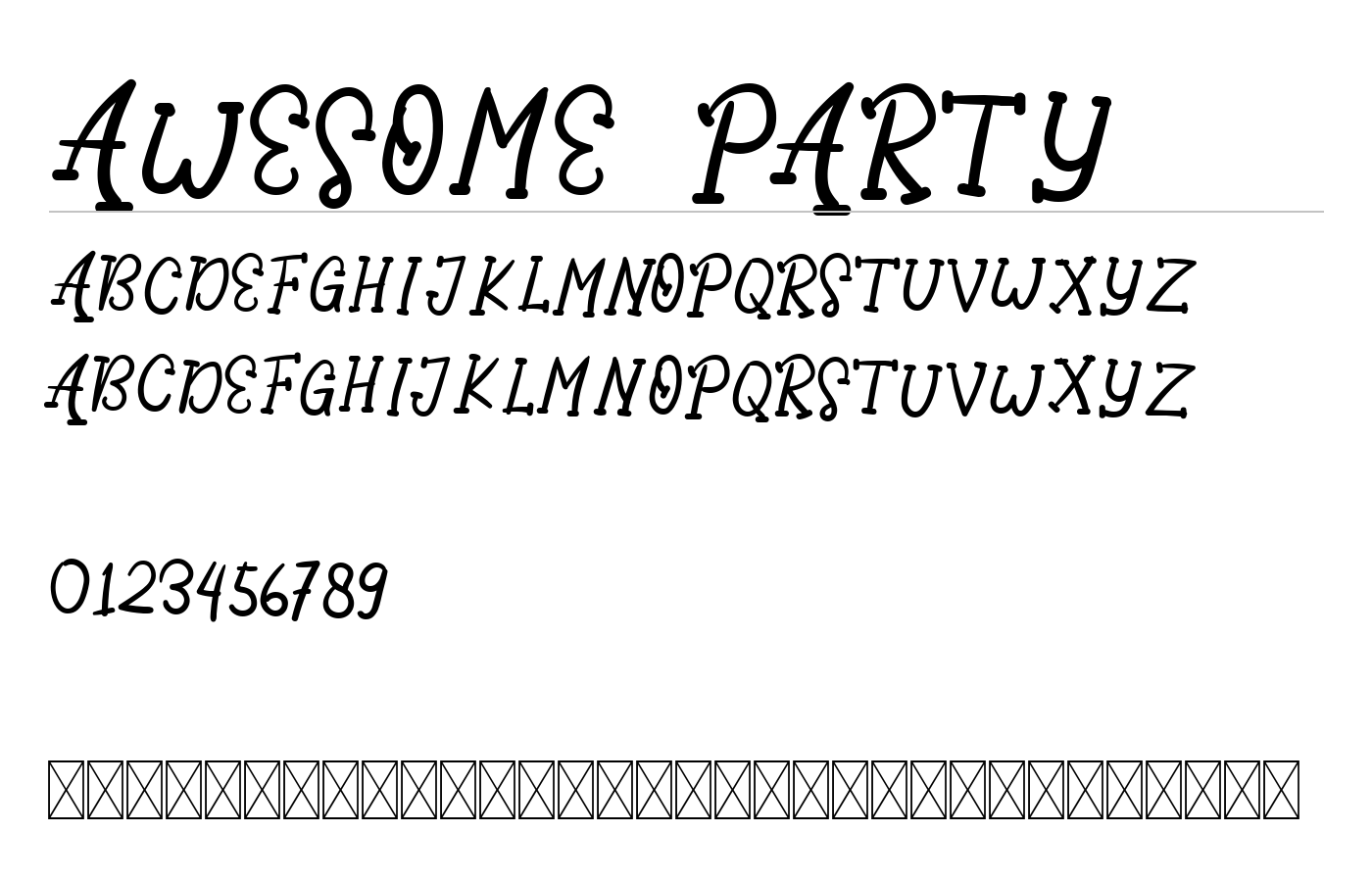 Awesome Party Font preview
