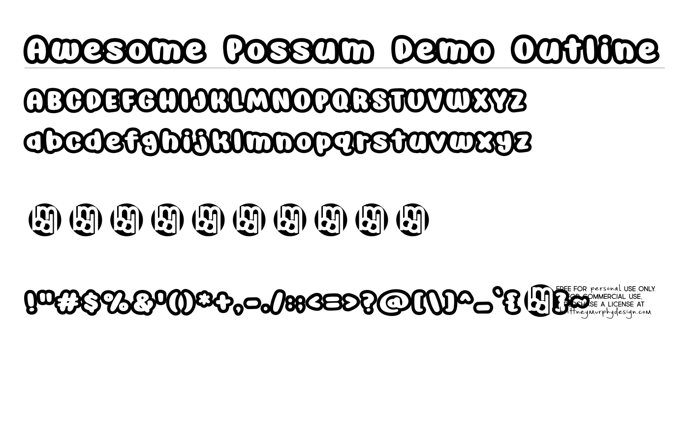 Awesome Possum Demo Font preview