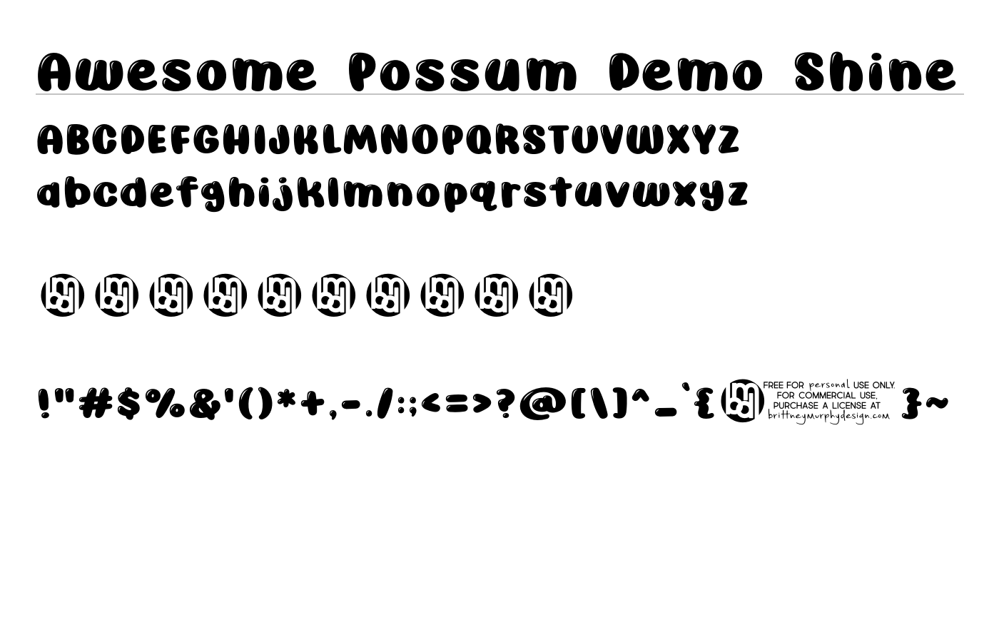 Awesome Possum Demo Font preview