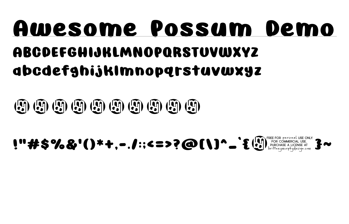 Awesome Possum Demo Font preview