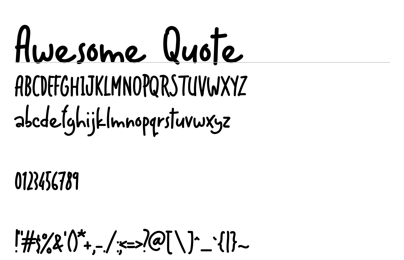 Awesome Quote Font preview