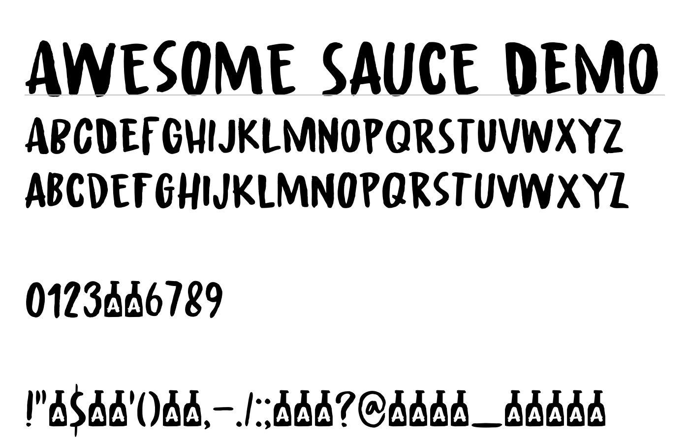 Awesome Sauce DEMO Font preview