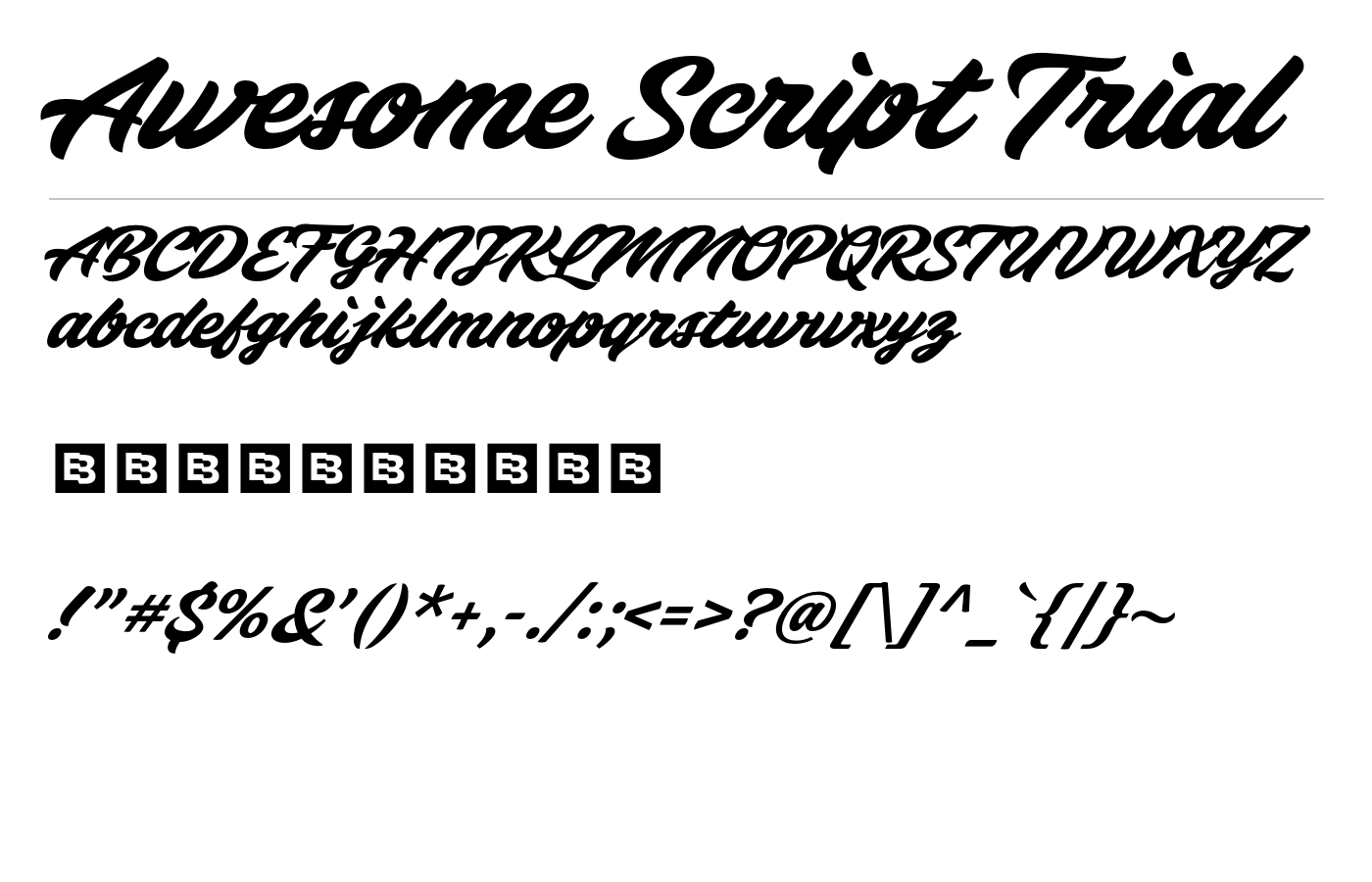 Awesome Script Trial Font preview