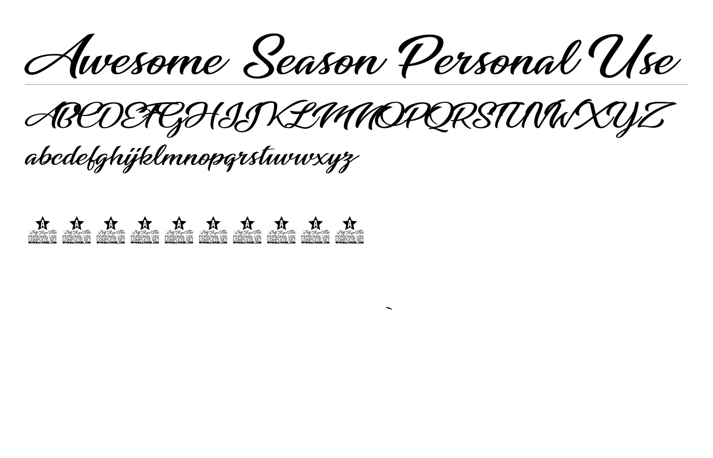 Awesome Season Personal Use Font preview