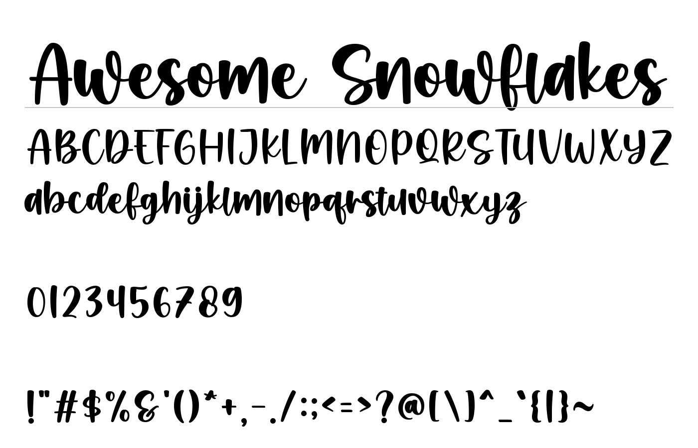 Awesome Snowflakes Font preview