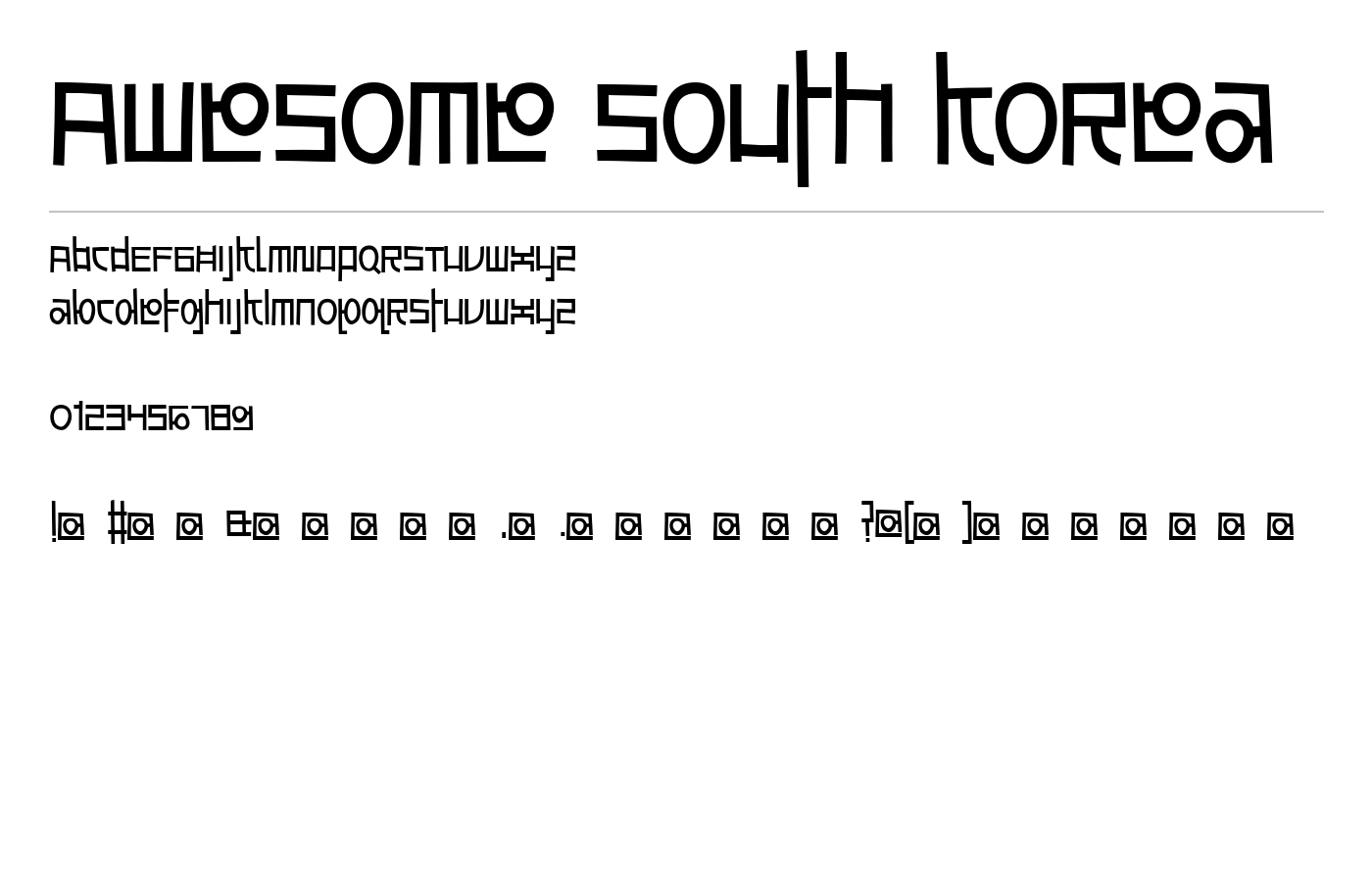 Awesome South Korea Font preview
