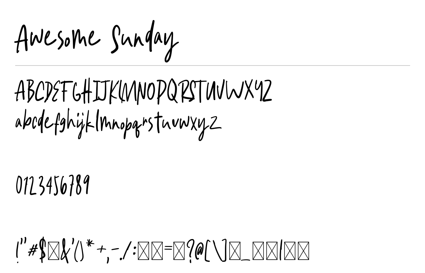Awesome Sunday Font preview