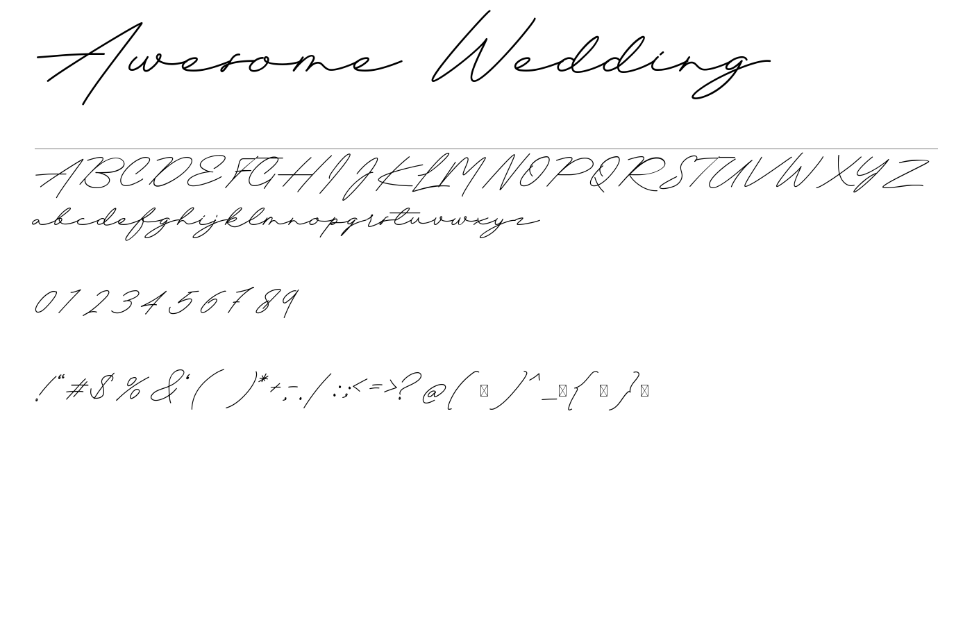 Awesome Wedding Font preview