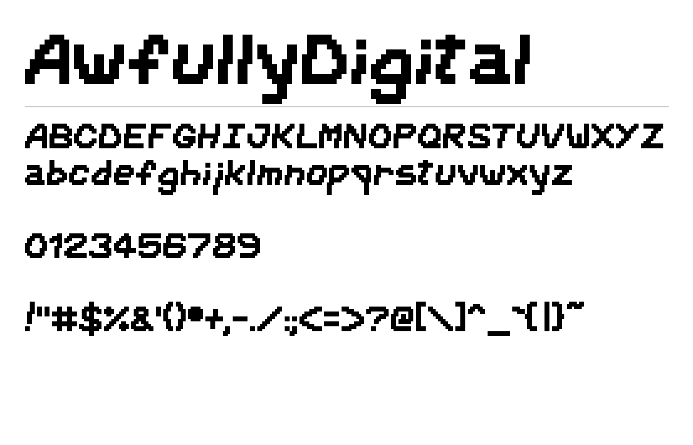AwfullyDigital Font preview