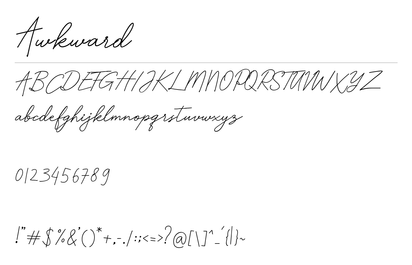 Awkward Font preview