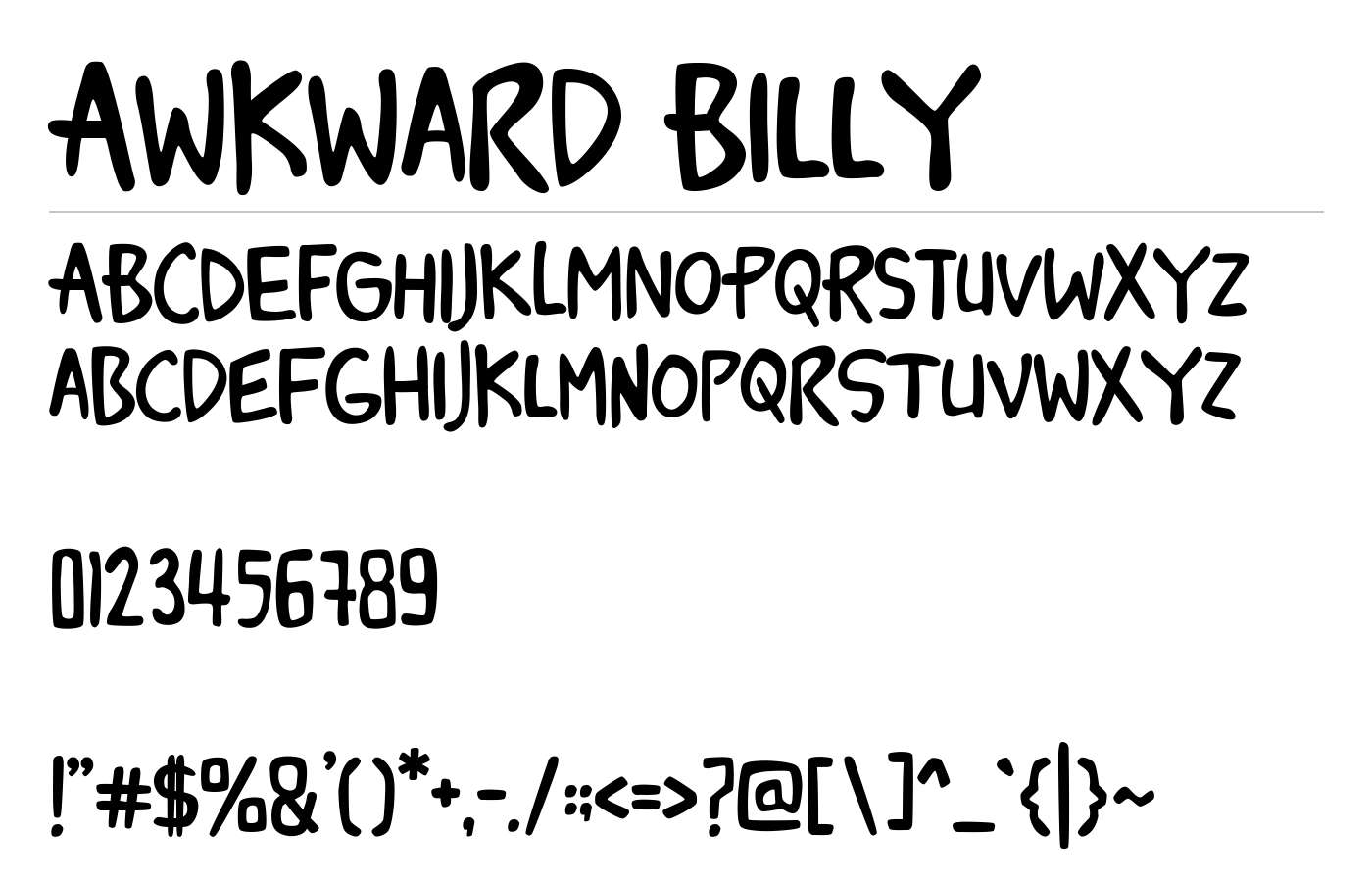 Awkward Billy Font preview