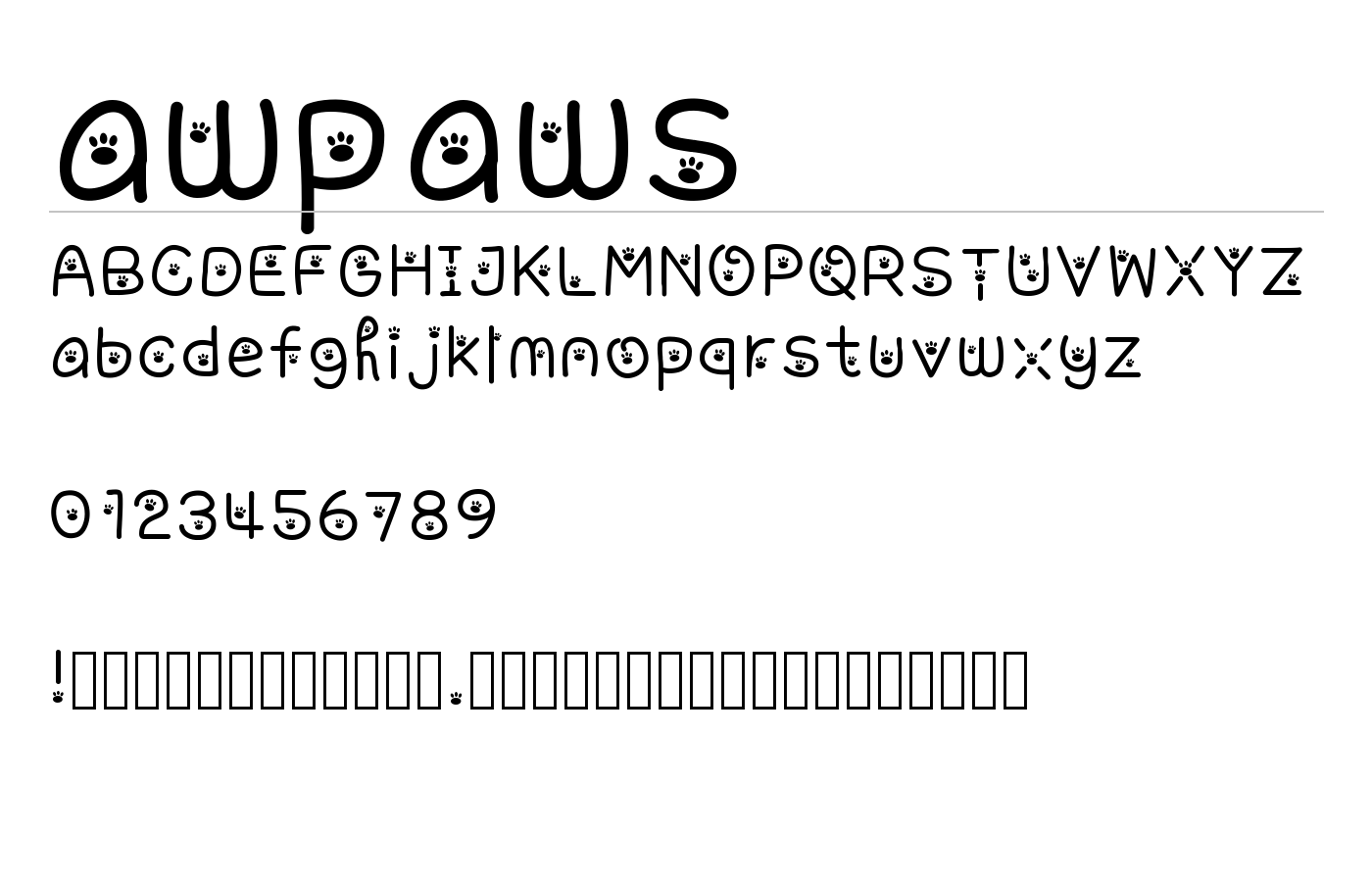 awpaws Font preview