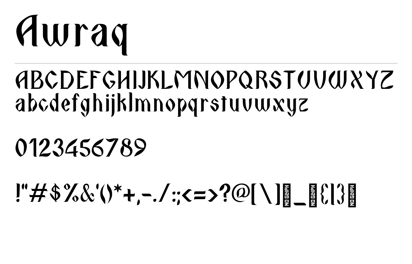 Awraq Font preview
