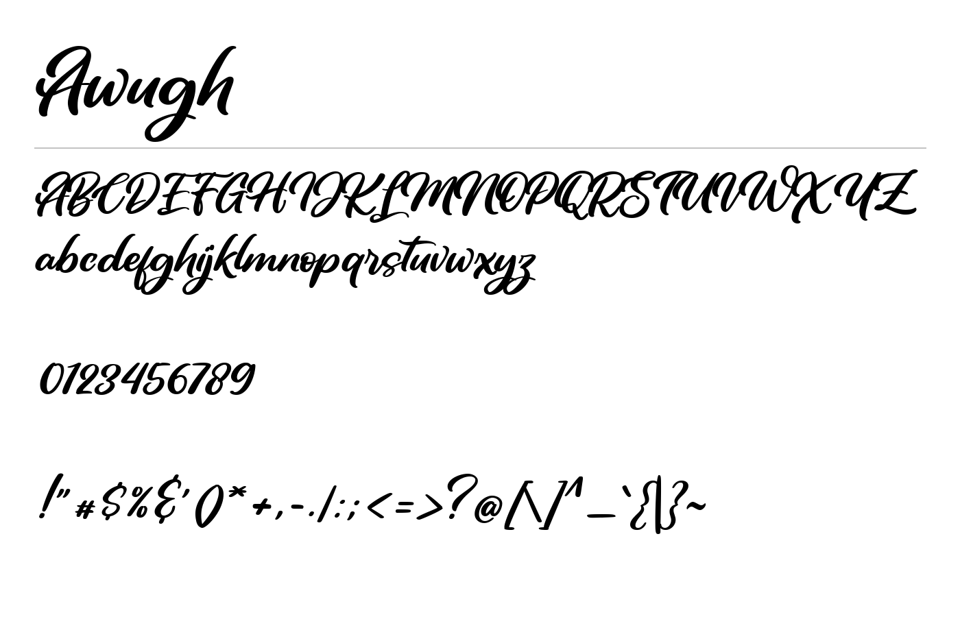Awugh Font preview