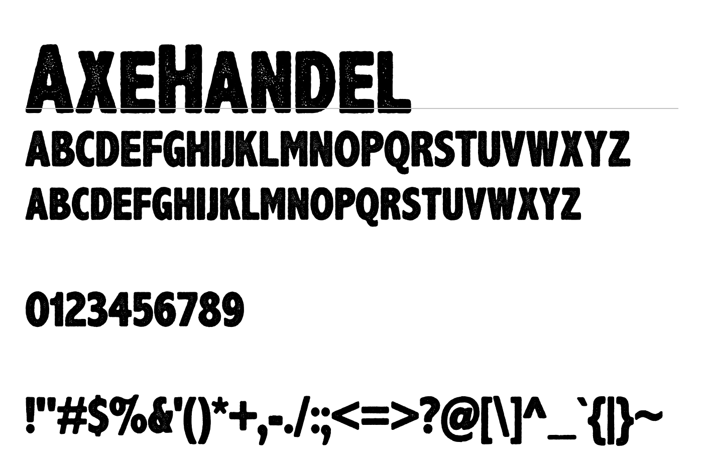 AxeHandel Font preview