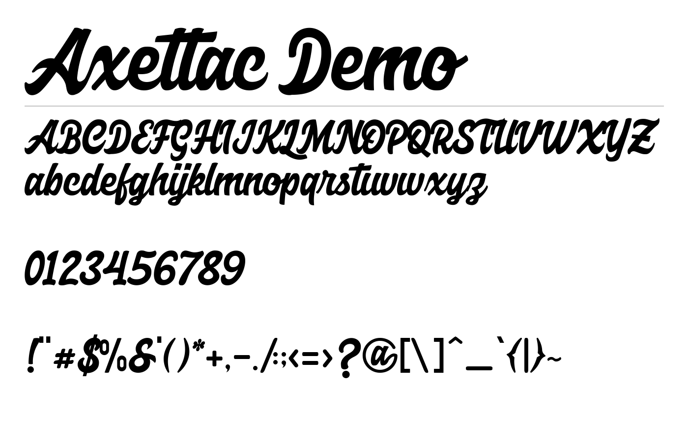 Axettac Demo Font preview