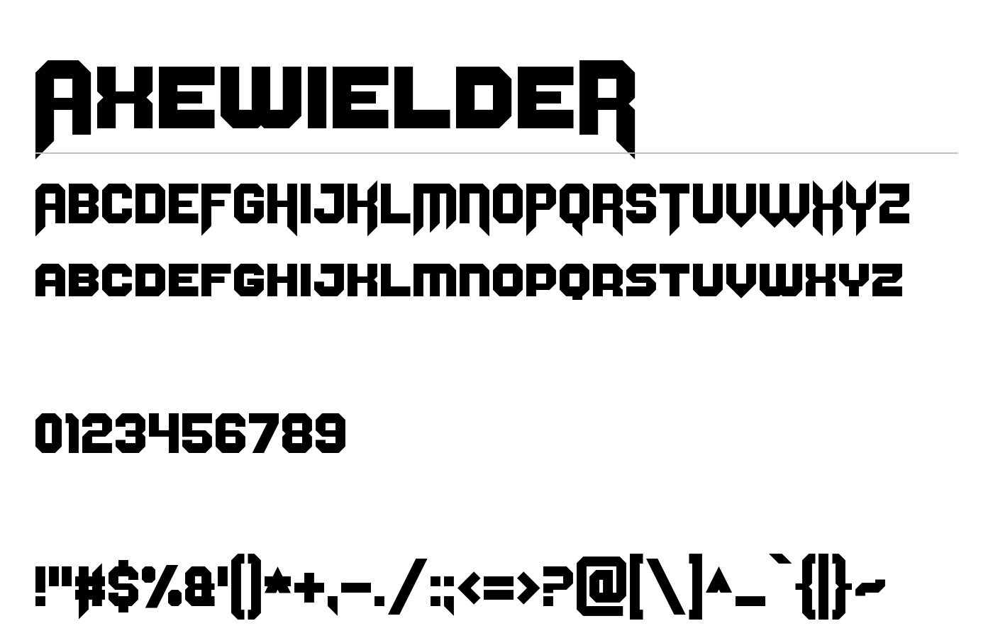 AxewieldeR Font preview