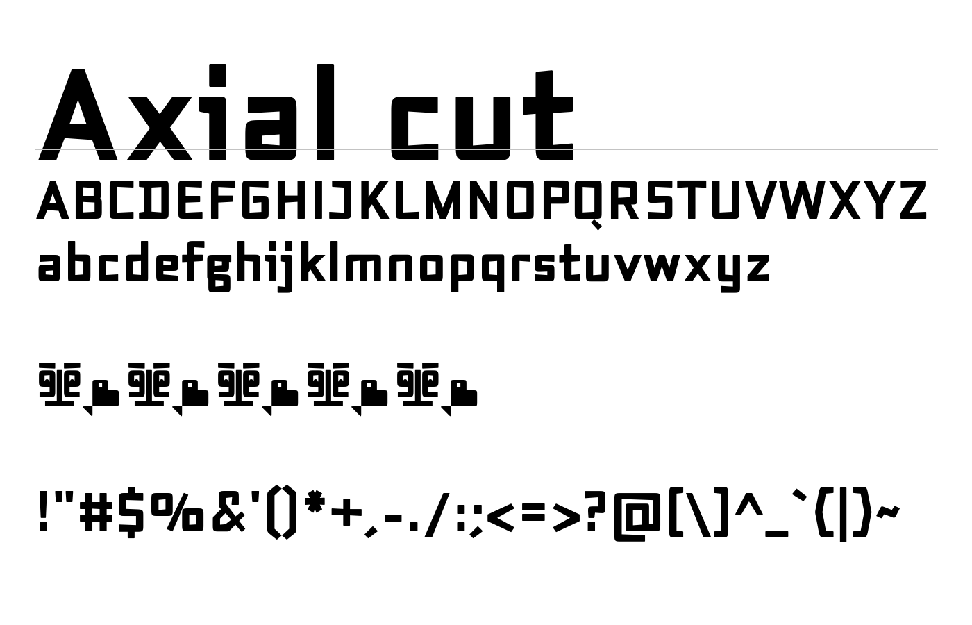 Axial cut Font preview