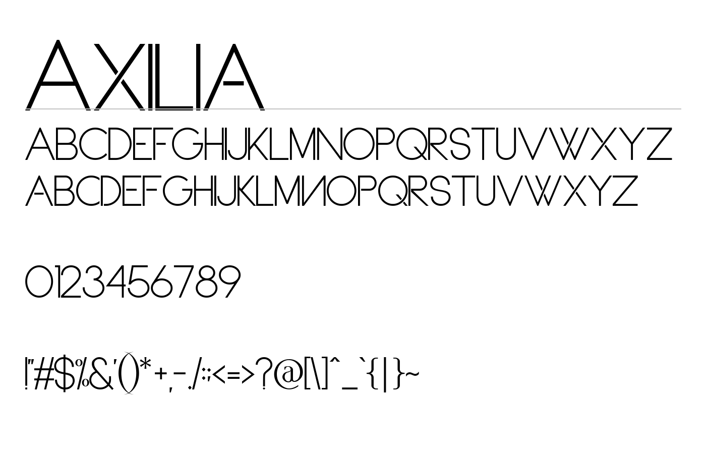 Axilia Font preview