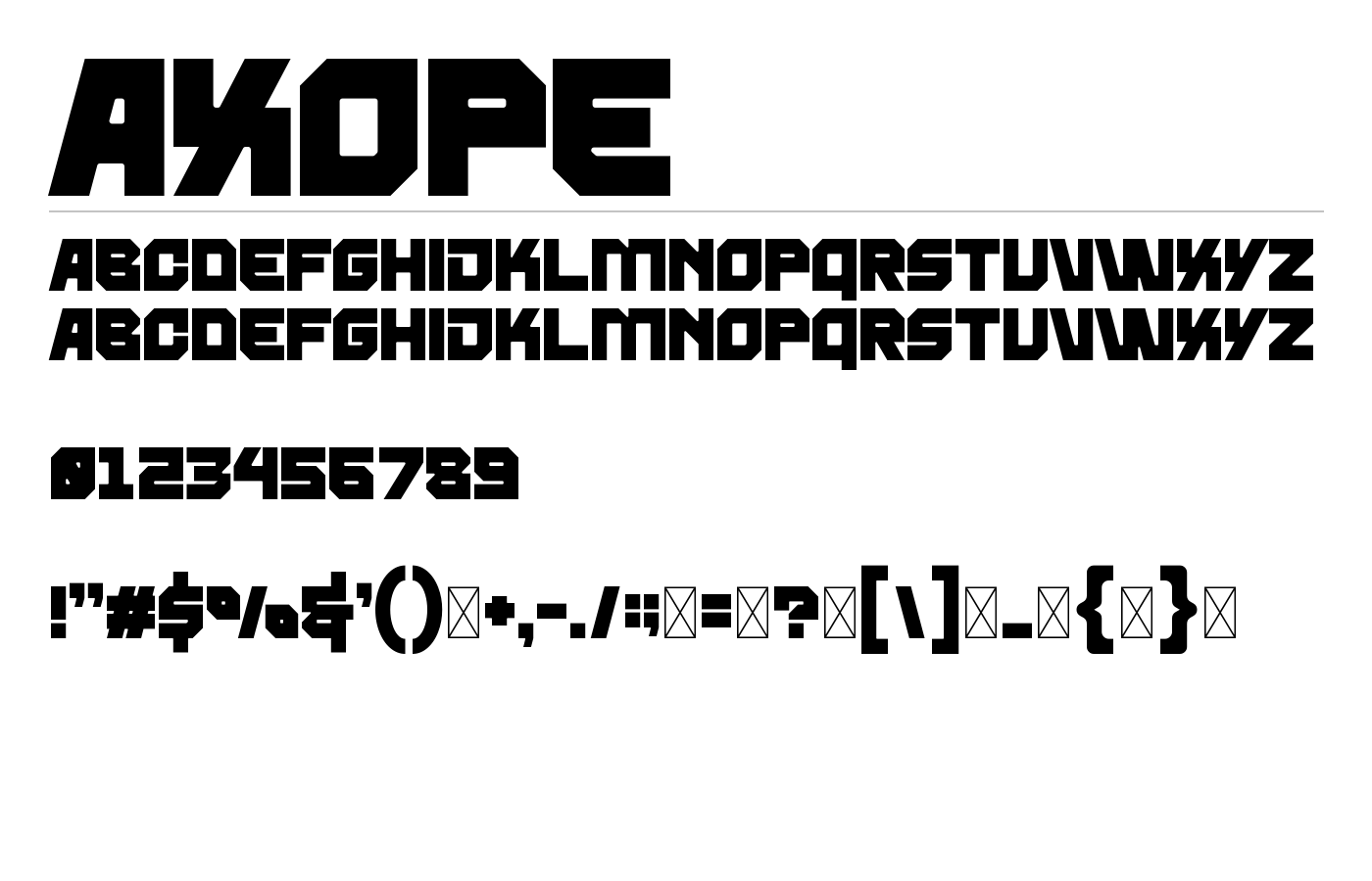 AXOPE Font preview