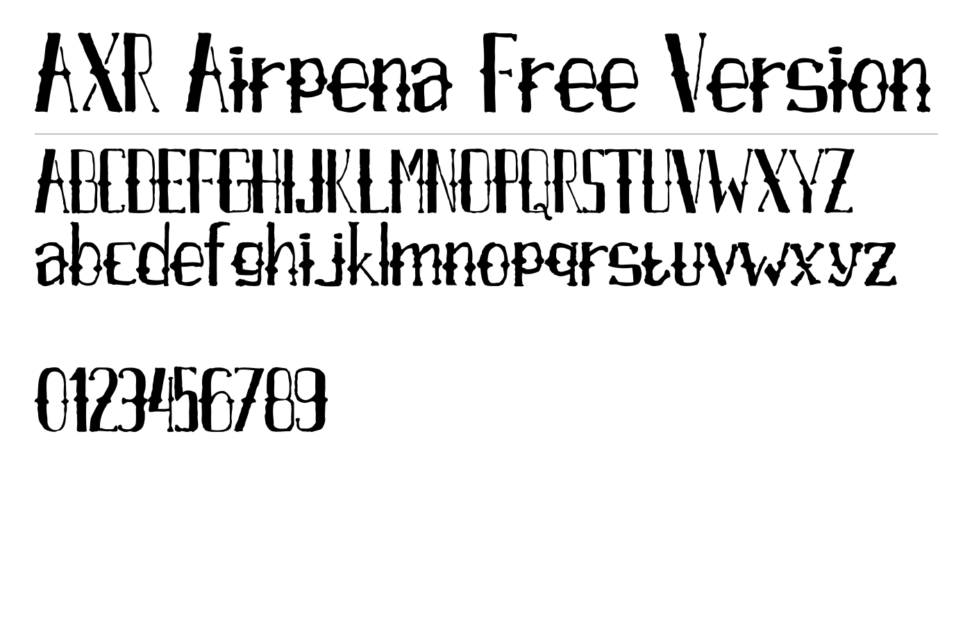 AXR Airpena Free Version Font preview
