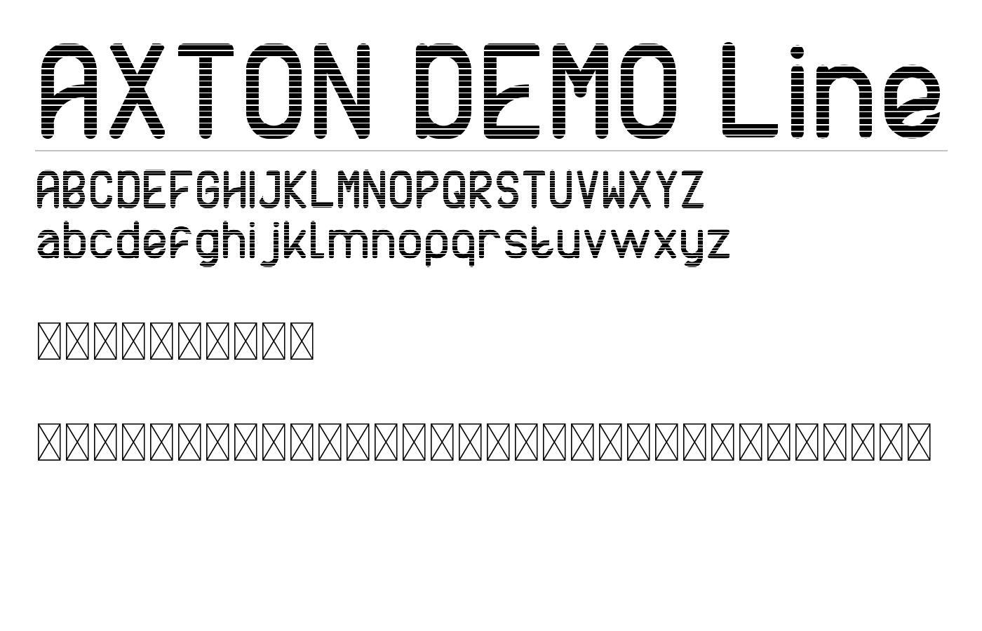 AXTON DEMO Font preview