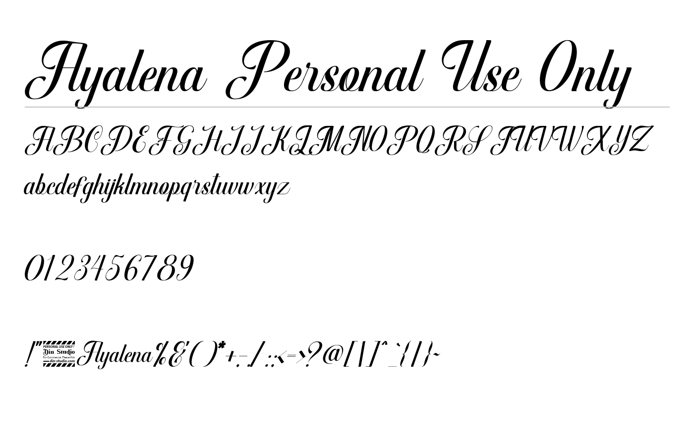 Ayalena Personal Use Only Font preview
