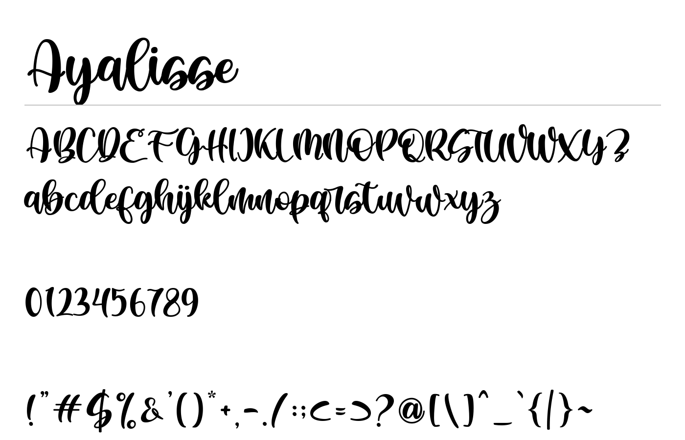 Ayalisse Font preview