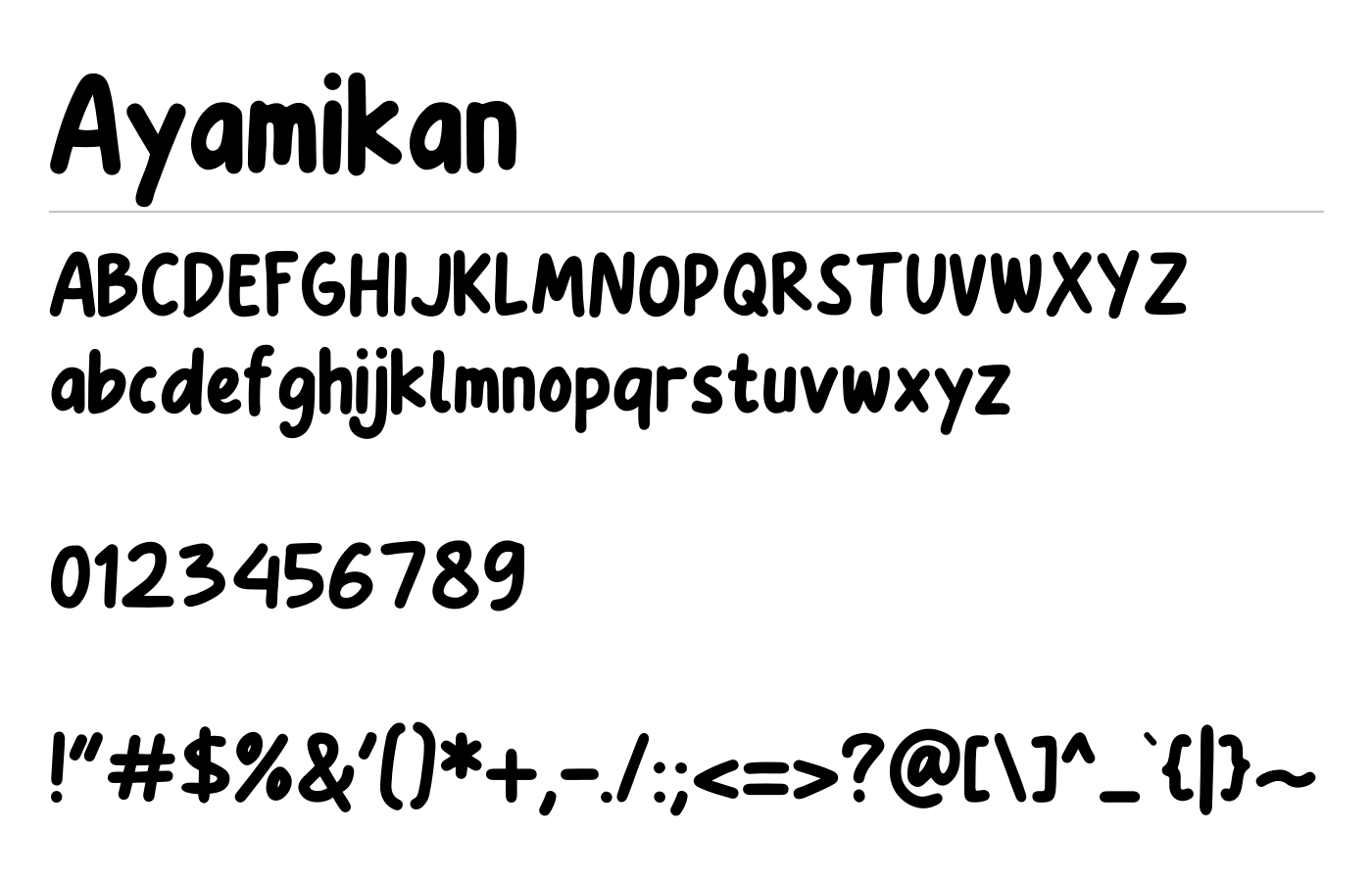 Ayamikan Font preview