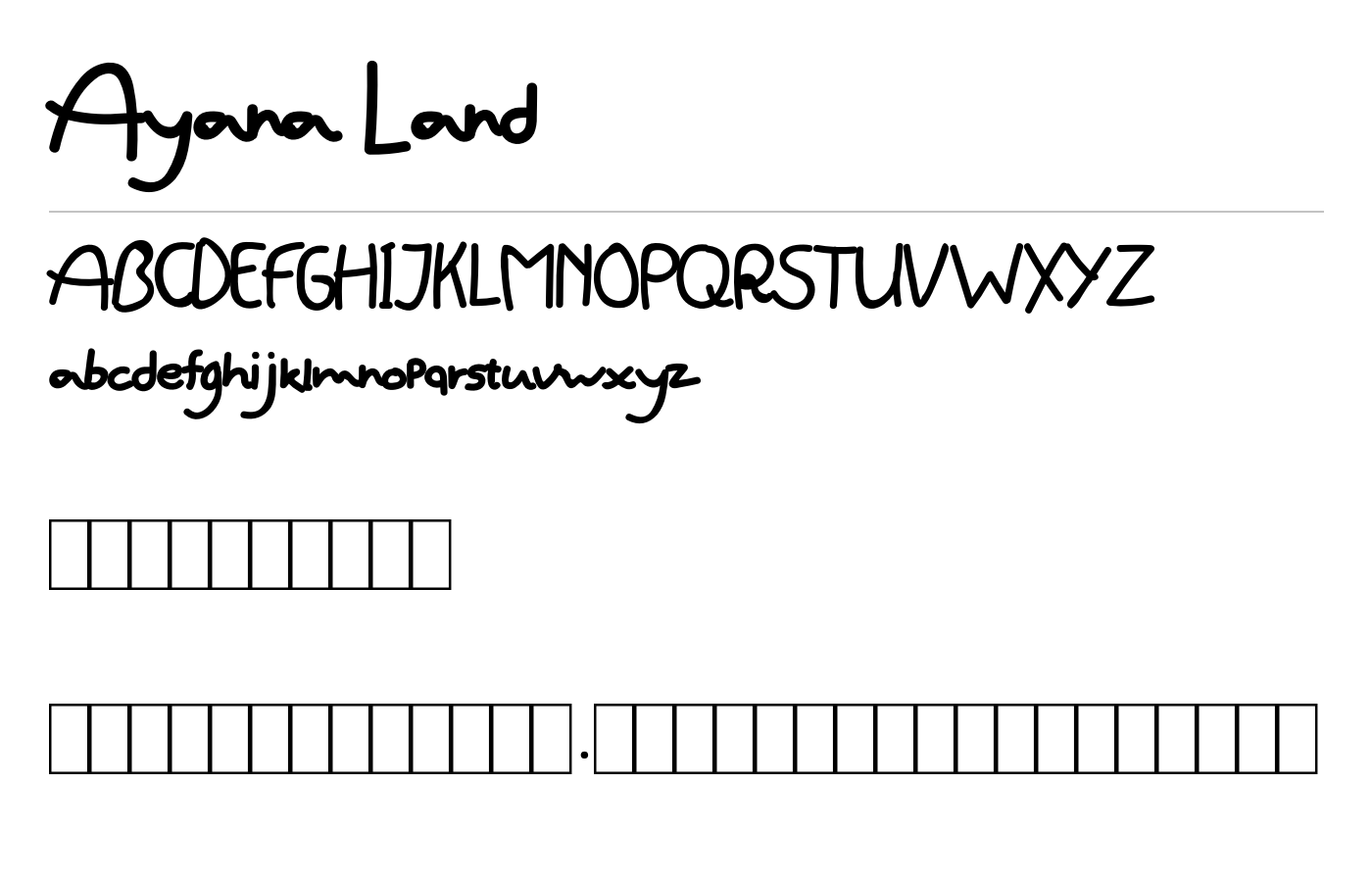 Ayana Land Font preview
