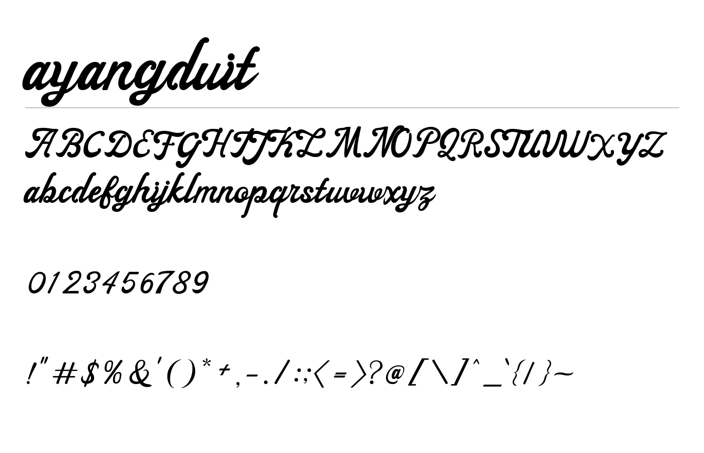 ayangduit Font preview