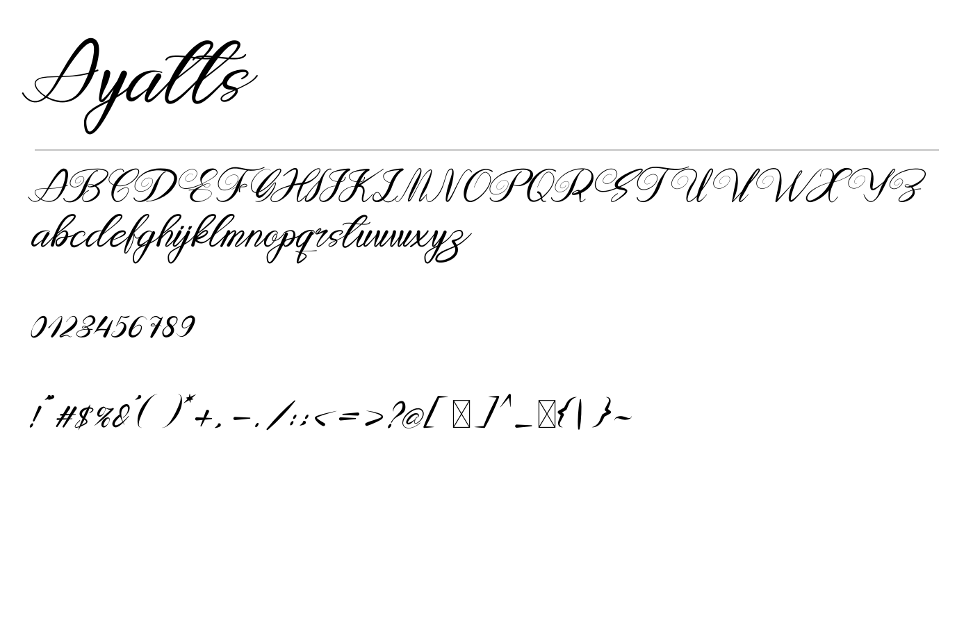 Ayatts Font preview