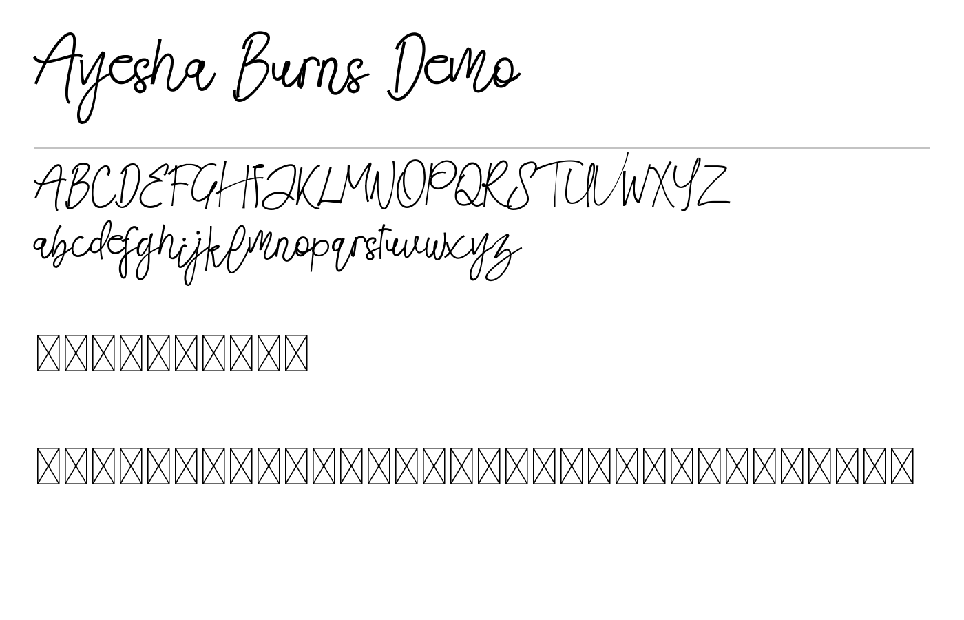 Ayesha Burns Demo Font preview