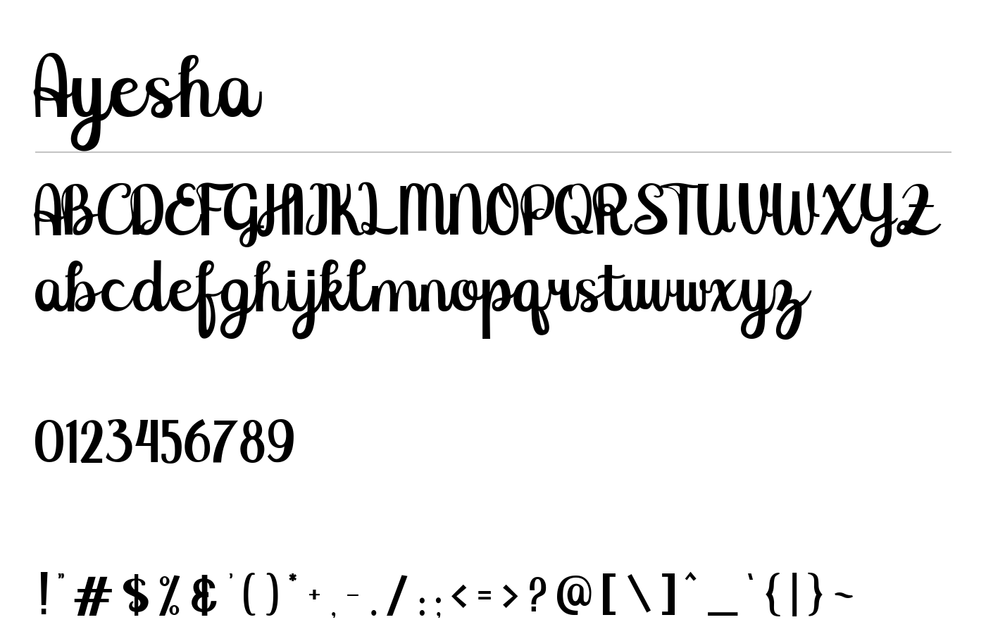 Ayesha Font preview