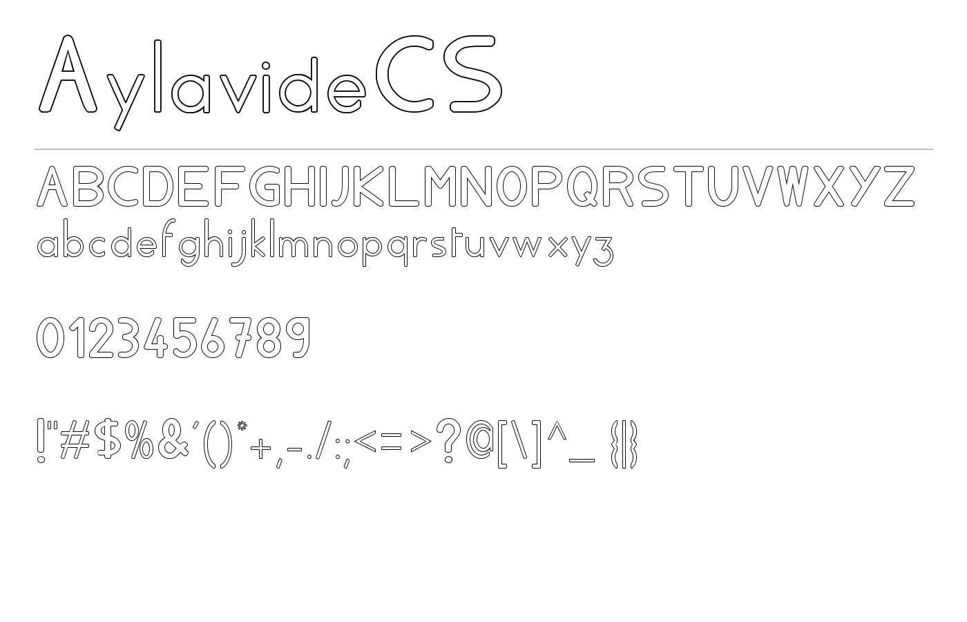 AylavideCS Font preview