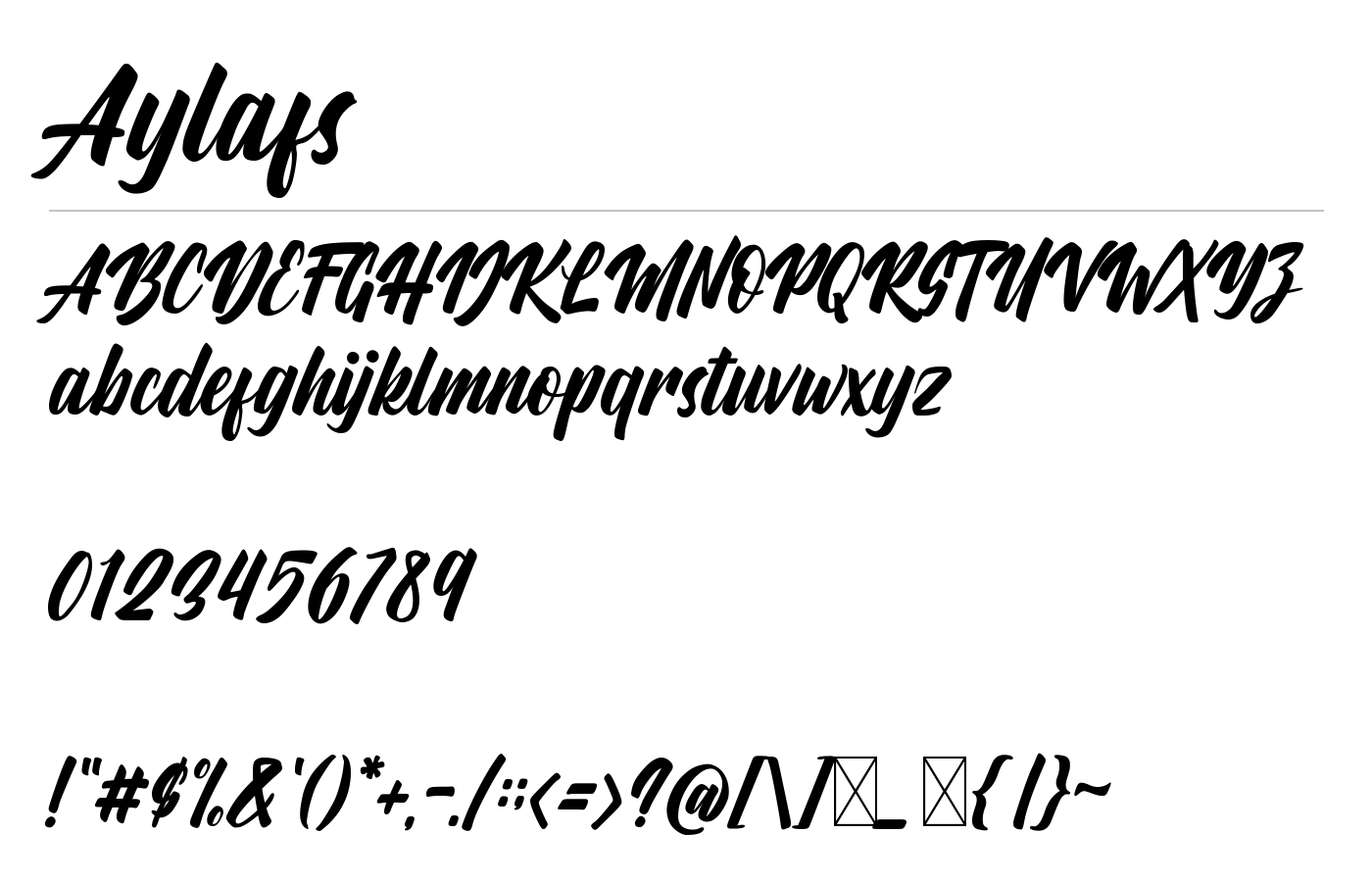 Aylafs Font preview
