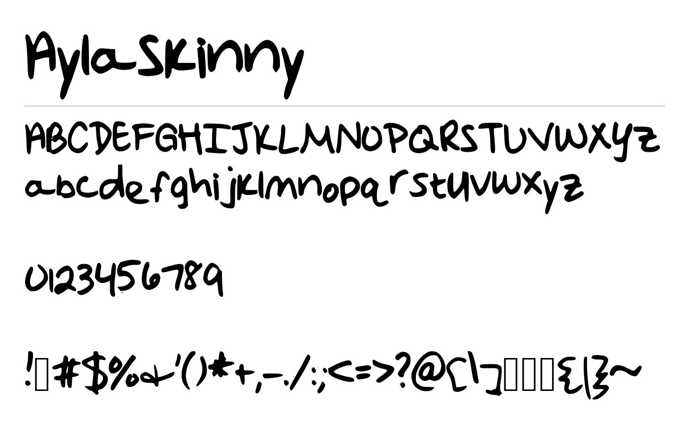 AylaSkinny Font preview