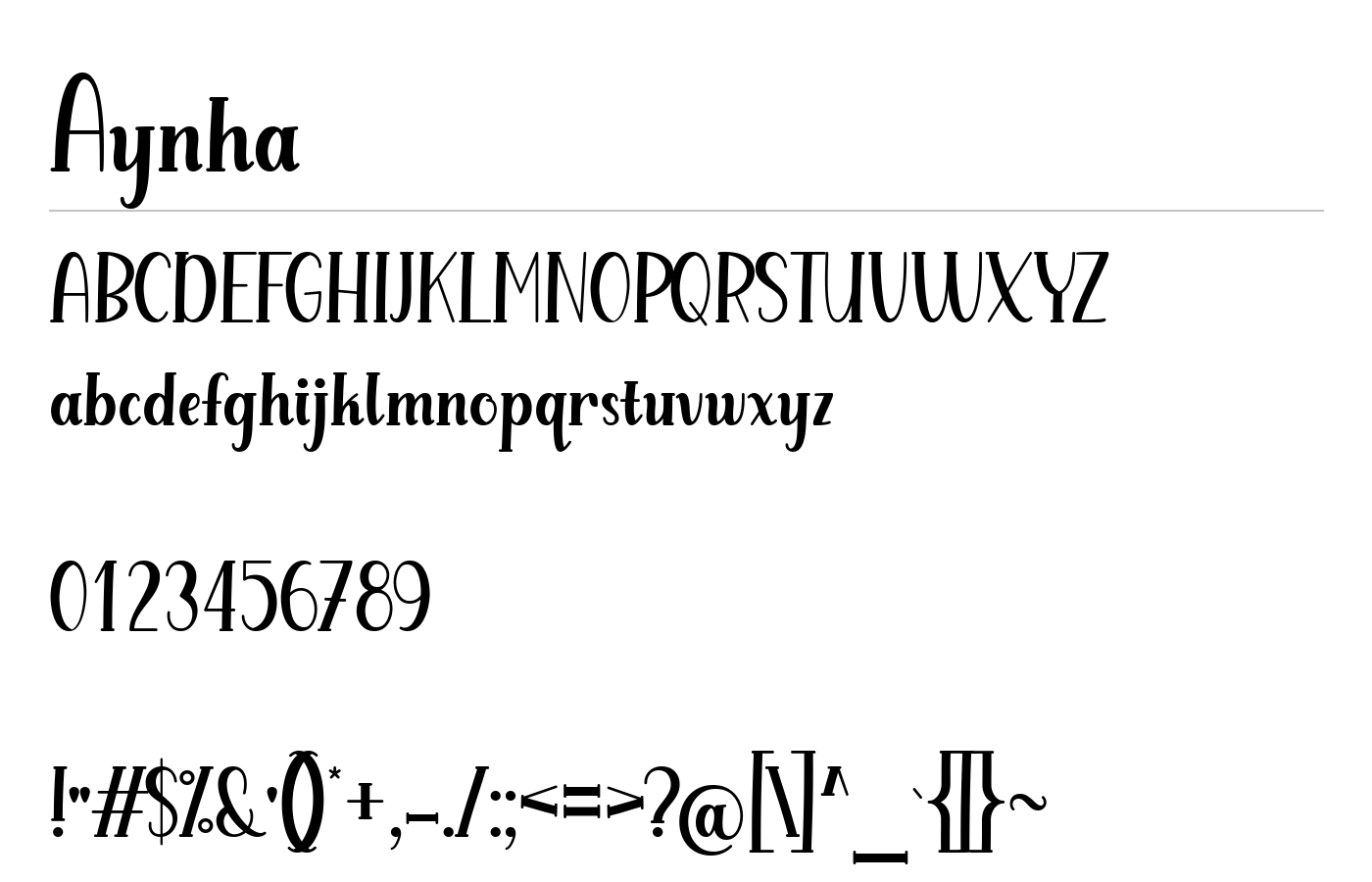 Aynha Font preview