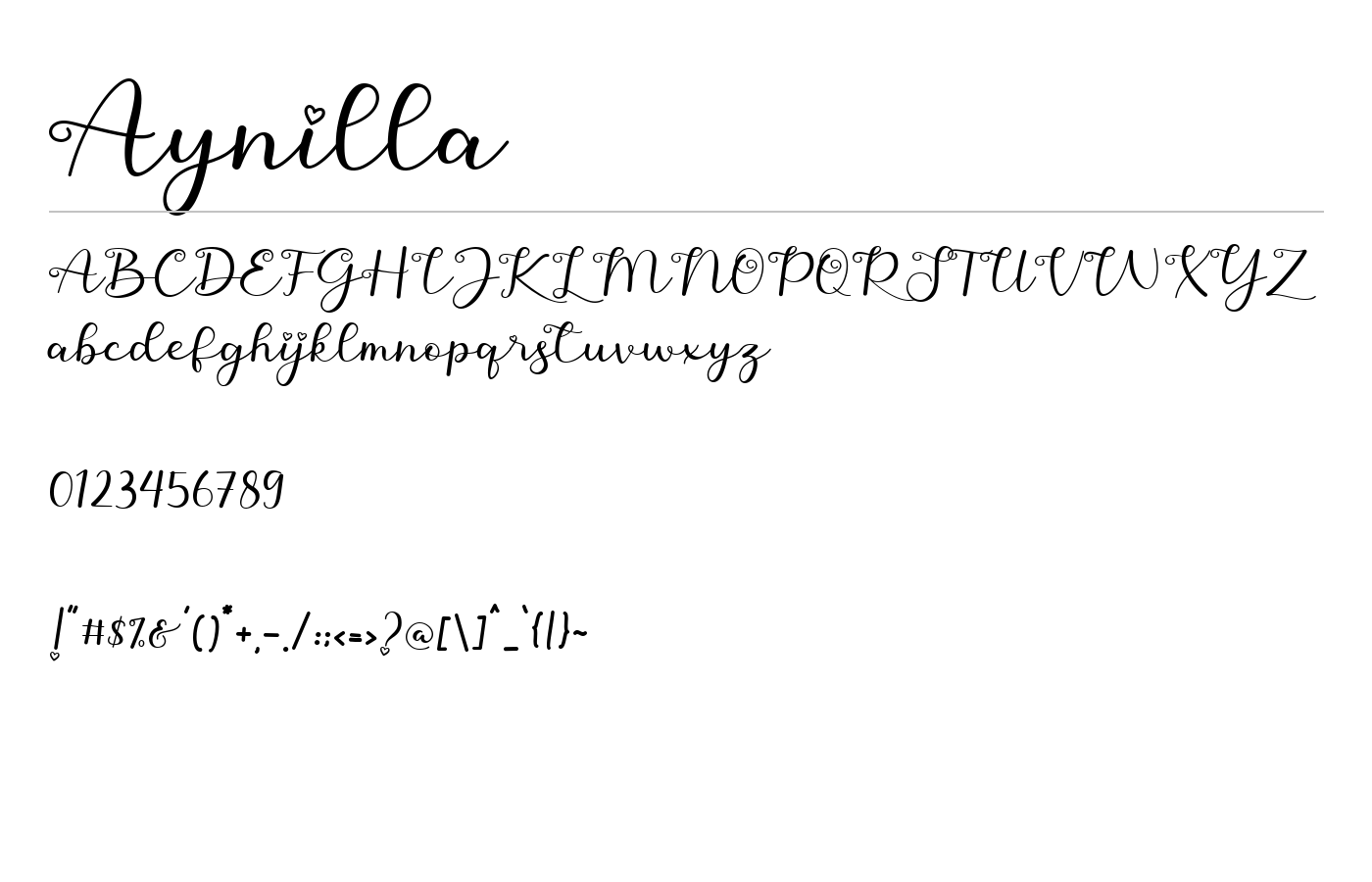 Aynilla Font preview