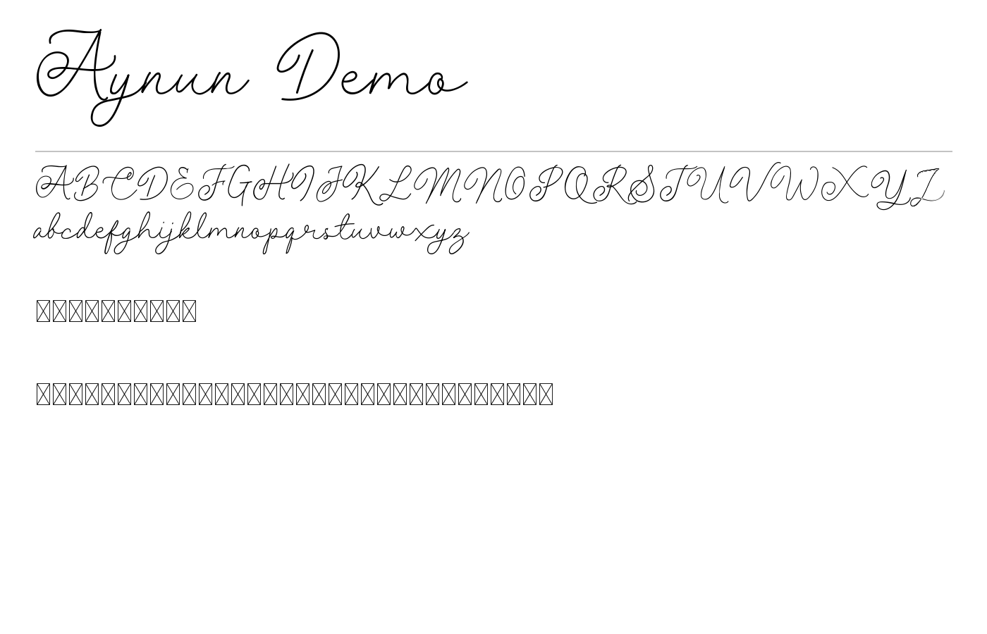 Aynun Demo Font preview