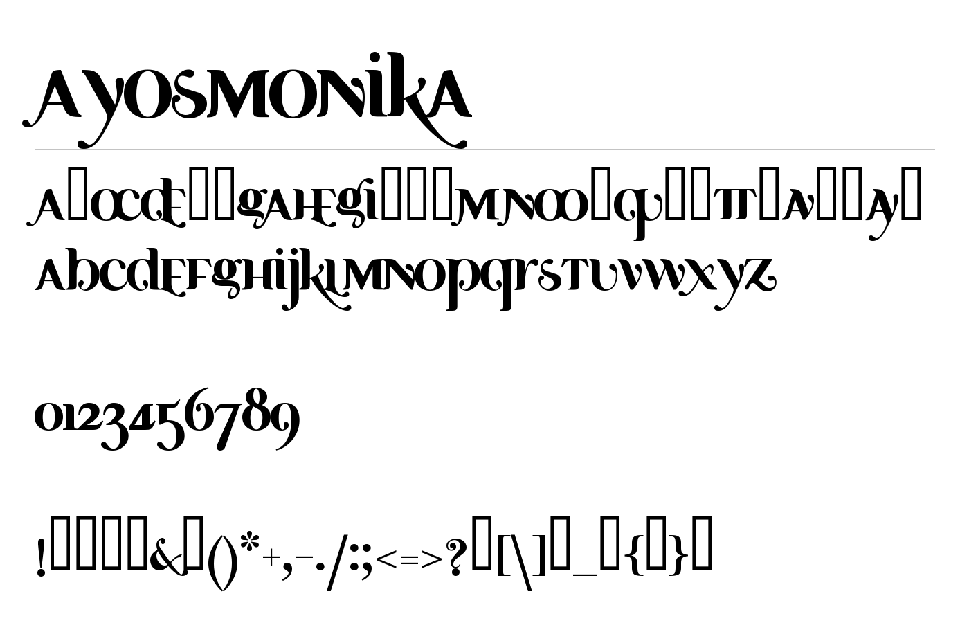 Ayosmonika Font preview